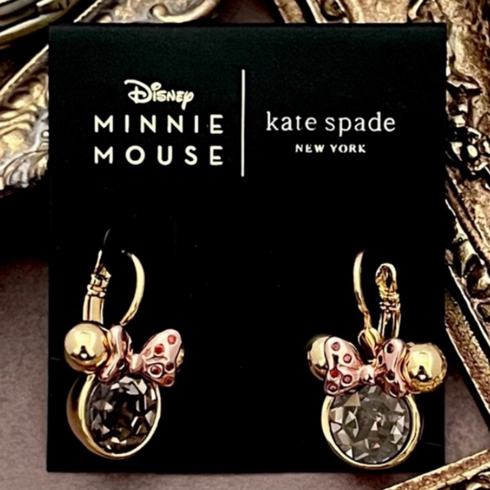 KATE SPADE • New York x Disney Minnie Mouse Stone Leverback Earrings - Picture 3 of 3
